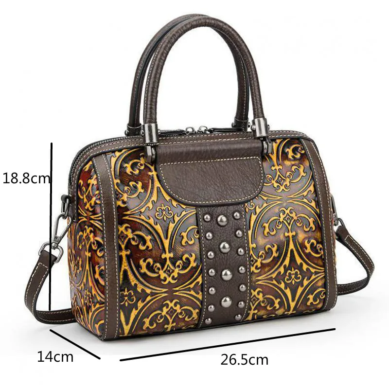

YourSeason Handmade Embossing Vintage Bags For Ladies 2021 Genuine Leather Girls Casual Shoulder Crossbody Luxury Handbags