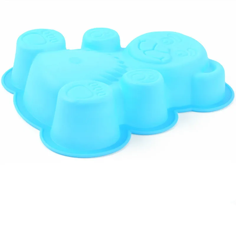 Случайный цвет 3D силиконовая форма для торта в форме медведя яркая мультяшная