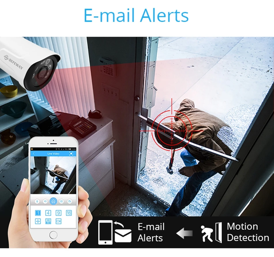 Defeway 3.0MP Открытый Всепогодный HD Высокое разрешение видеонаблюдения POE IP камера