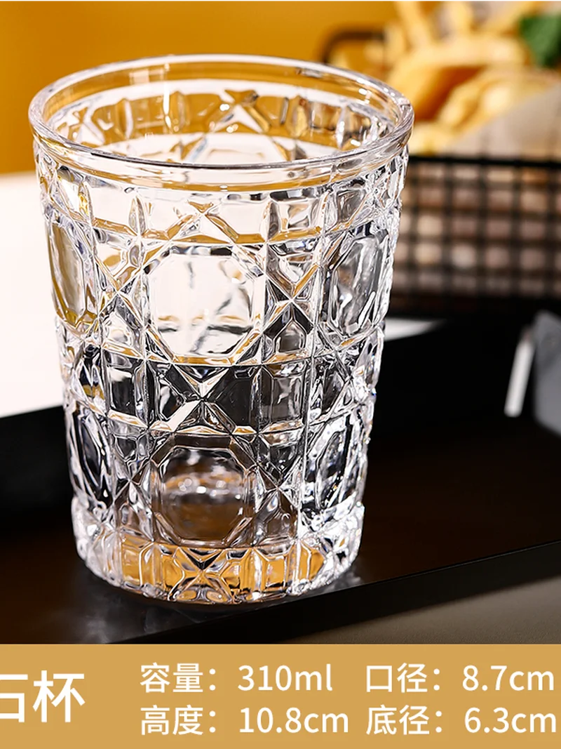 

New Whiskey Glass Cup Beer Water Handmade Crystal Engraved Wine Glass Large European Style Vasos De Vidrio Home Garden
