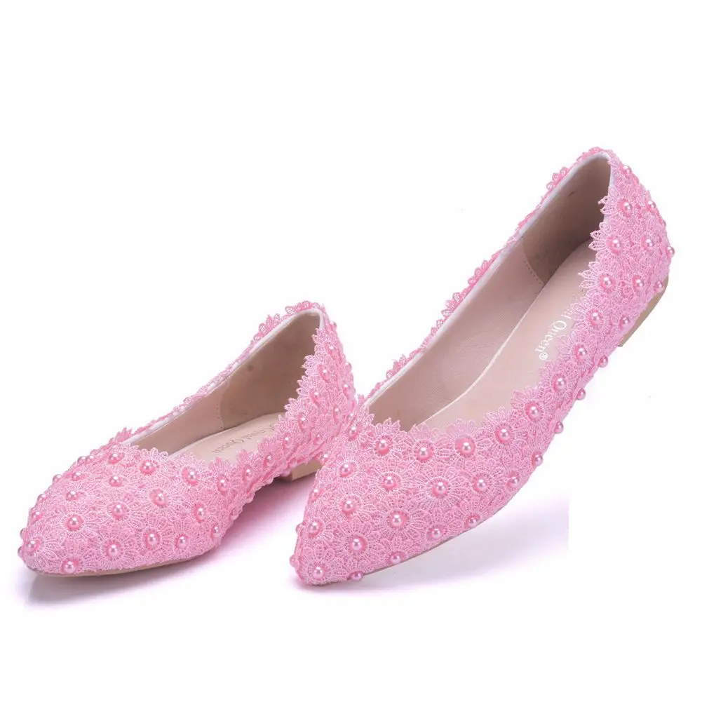 

White Lace Flat Shoes Shallow Mouth Single Shoes Women Comfortable Pregnant Women Flat Casual Shoes Women Cotton Scoop Shoes