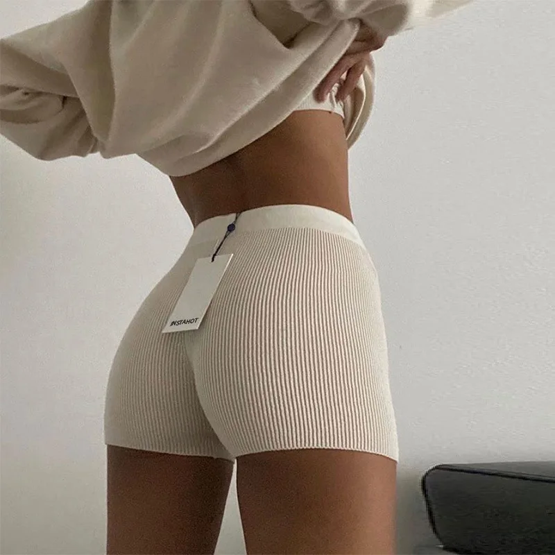 

Women Summer Cycling Bike Shorts Stretch Basic Short Solid Black White Shorts For Women Woman Clothing Sweat Trouser Strike