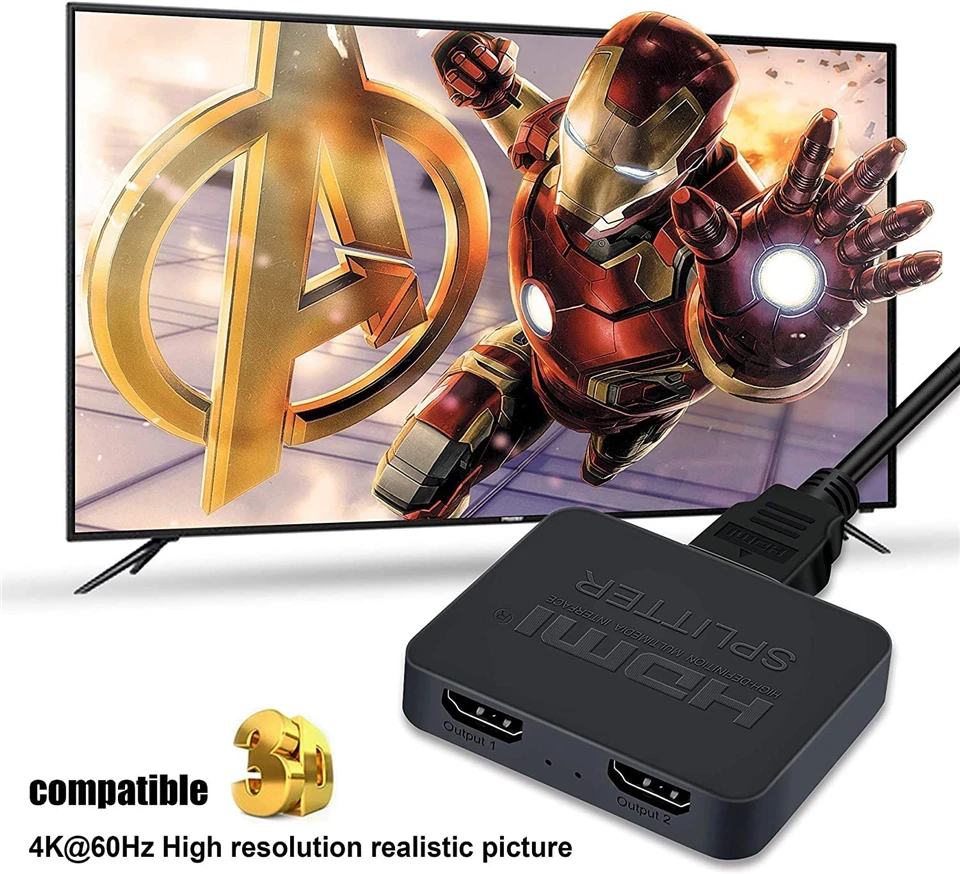 Сплиттер ProAV 4K UHD HDMI 2 0 1x2 сплиттер HDCP HDR HDMI2.0 для Blu-Ray DVD PS4 PS5 | Электроника