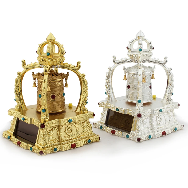 Jewelry Ornaments in The Tibetan-Style Vajra-Vehicle Car-Mounted Turning Wheel Battery Solar Dual-Purpose