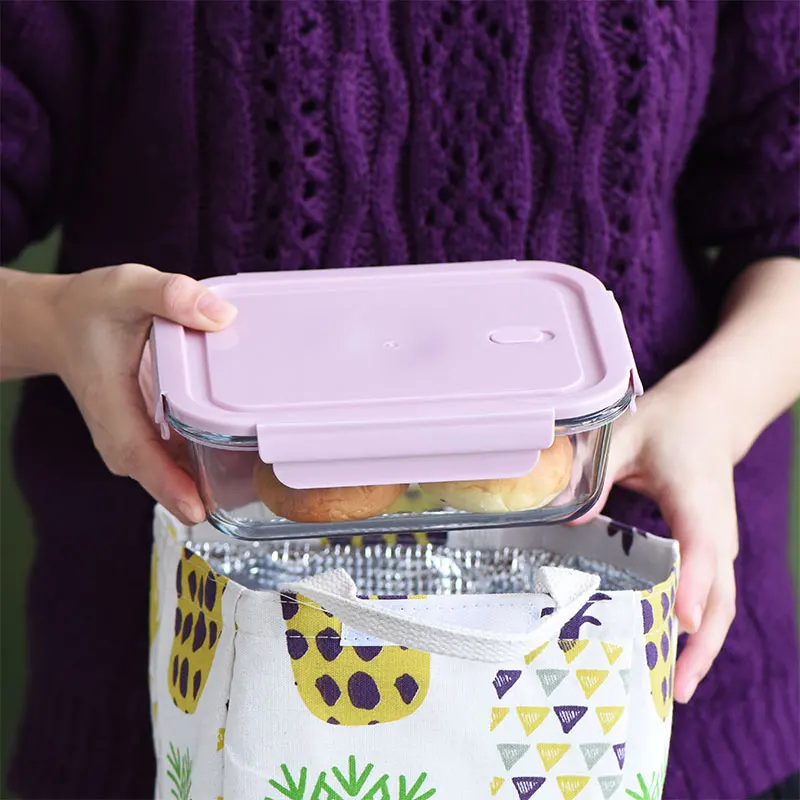 Стеклянный Ланч бокс JSWORK Bento контейнер для хранения пищи пикника микроволновой