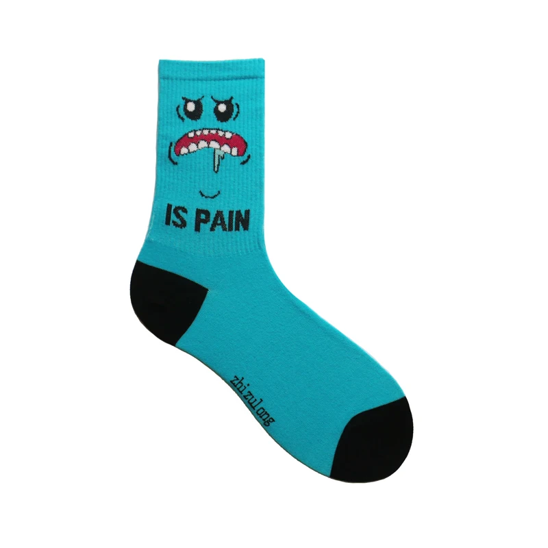 Adult Short Crew Street Fashion Cotton Socks Daily Youth Teen School Streetwear Drool Drooling Mouth Is Pain Grimace Pained Look images - 6