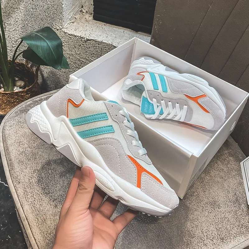 

Женские кроссовки на толстой подошве, дышащие, на шнуровке, осень 2020