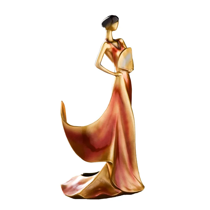 

2020 Resin Wine Rack Tabletop Statue Girls for Decoration Figurines European Decoration Entrance Crafts People Ornament