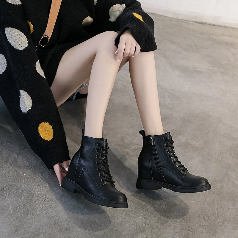 2019 сезон осень зима бархатные Кожаные Ботинки martin женские ботинки повседневные