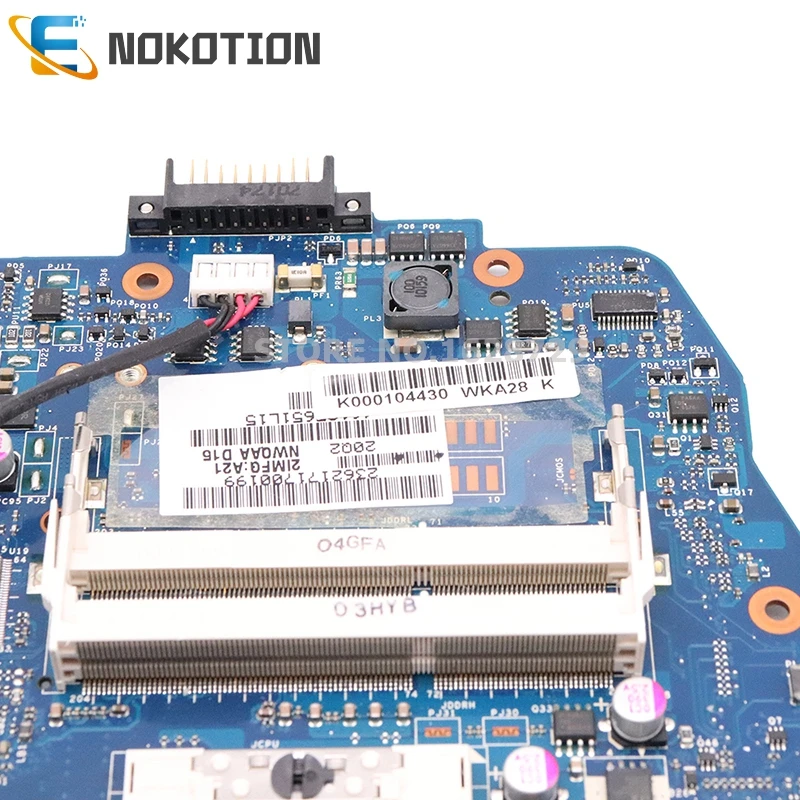 Материнская плата NOKOTION NWQAA LA-6062P для Toshiba satellite A660 A665 материнская ПК 3D K000112450 HM55 DDR3
