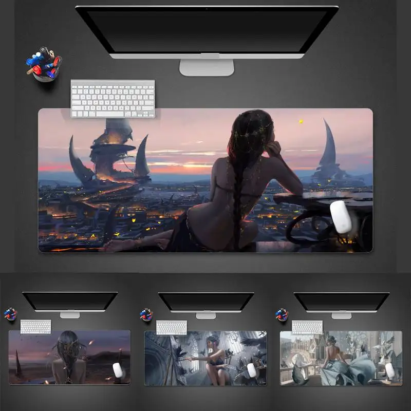 

Резиновый скоростной коврик для мыши для настольных игр, большая Нескользящая подстилка для ноутбука X XL, для привлекательной девушки