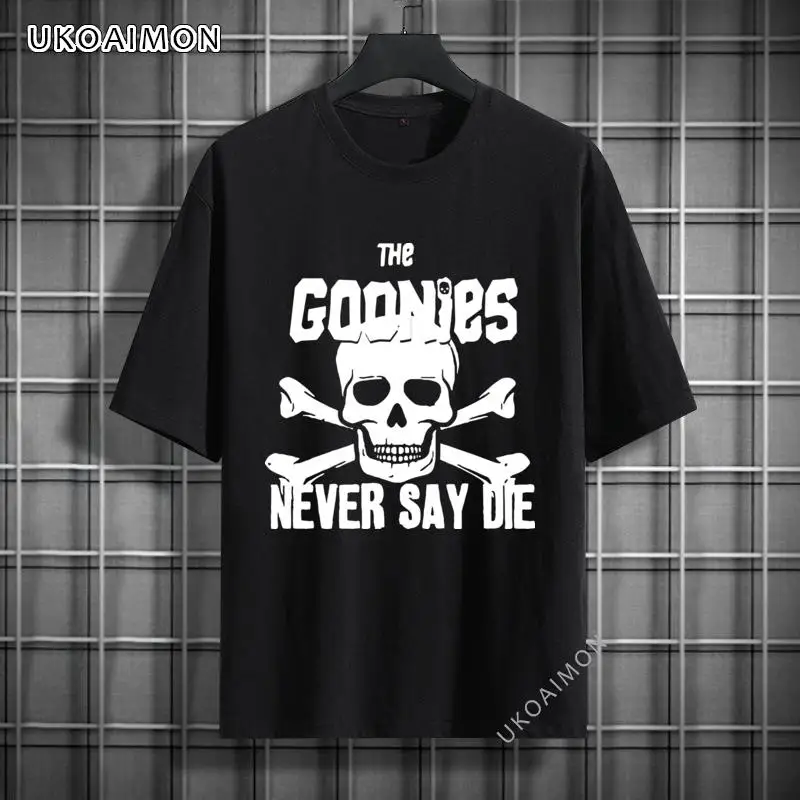 Never Say Die Skull Round Neck Cotton Tees 100% Cotton Cute T-Shirt Fitted O-Neck T-Shirts Unisex Street T Shirt For Unisex