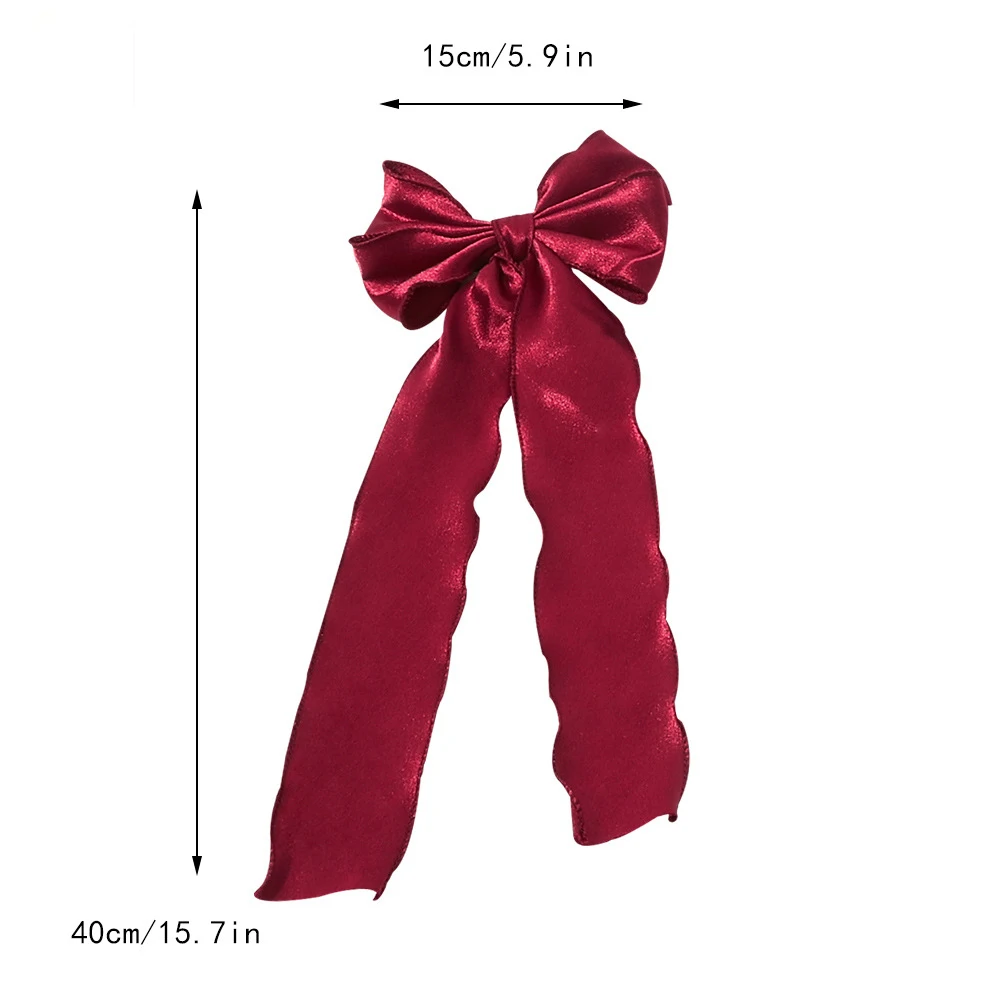 

Two-layers Oversize Bows Hair Clip Satin Bowknot Ribbon Hairpins Barrettes Women Solid Color Ponytail Clip Hair Accessories