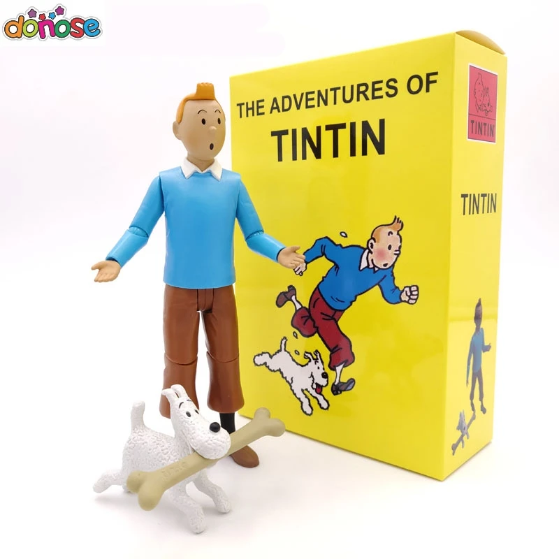 Приключения Тинтина мультяшная фигурка Тинтин и Милу ПВХ Коллекционная модель