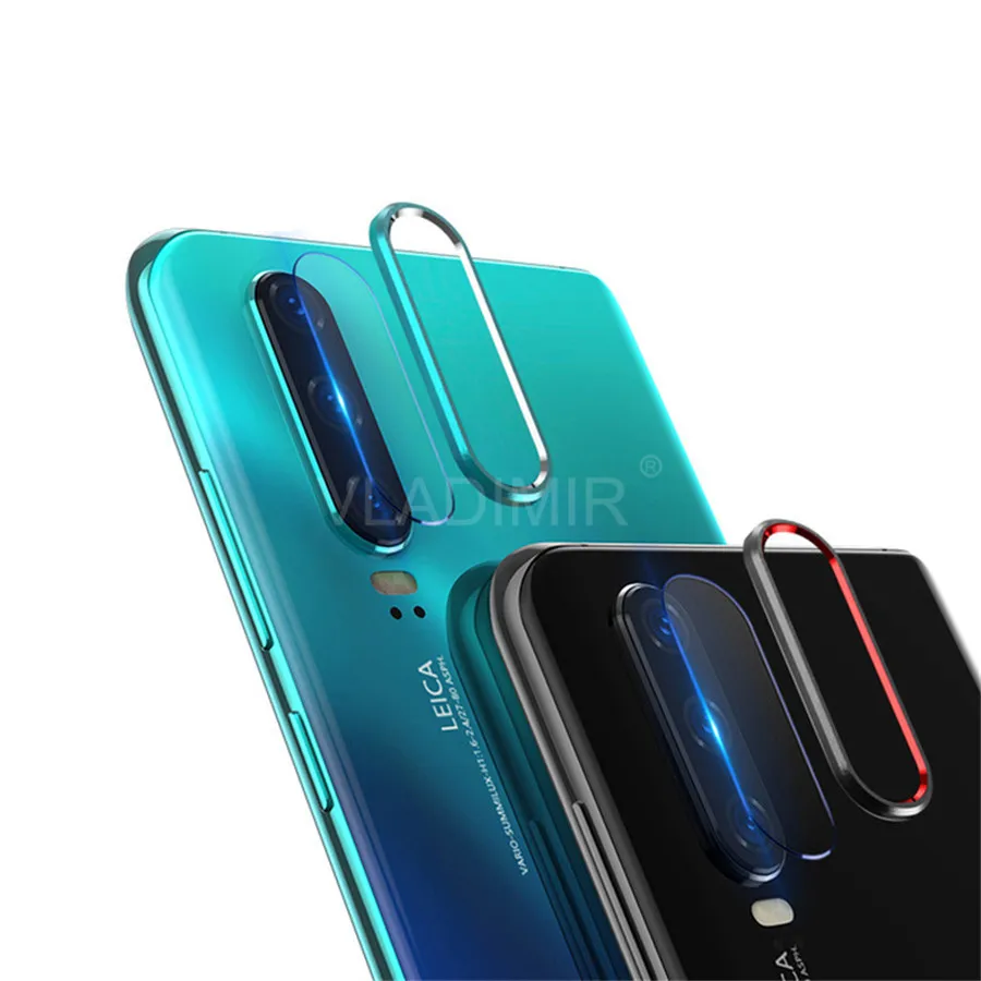 Закаленное стекло + металлическое защитное кольцо для Huawei P30 P20 Honor 20 20i Nova 5 5i Pro 4
