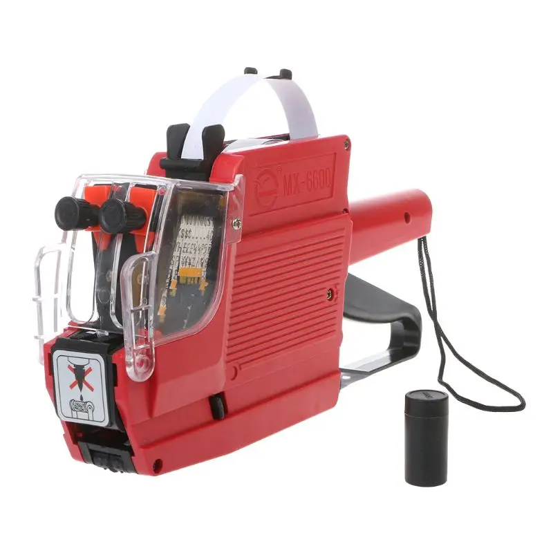 

MX-6600 10 Digits Two-line Labeller Price Tag Label 2 Lines For Retail Store Pricing Tag Display Tool + Ink Roller