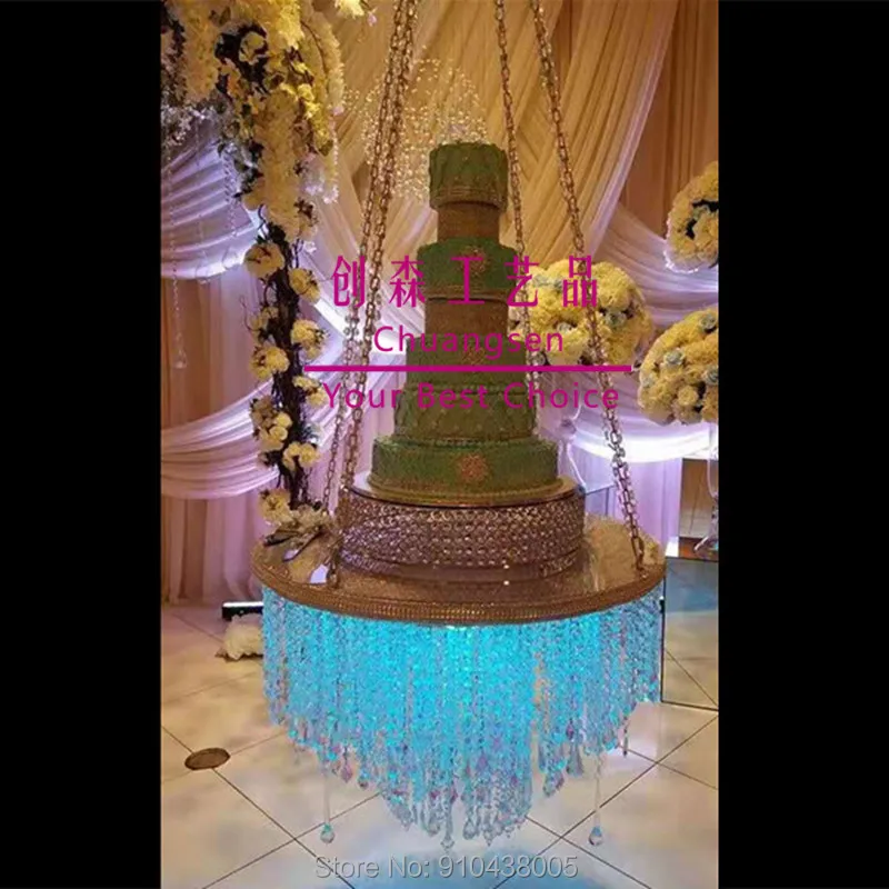 Новый дизайн круглая подставка для торта шикарная акриловая Хрустальная