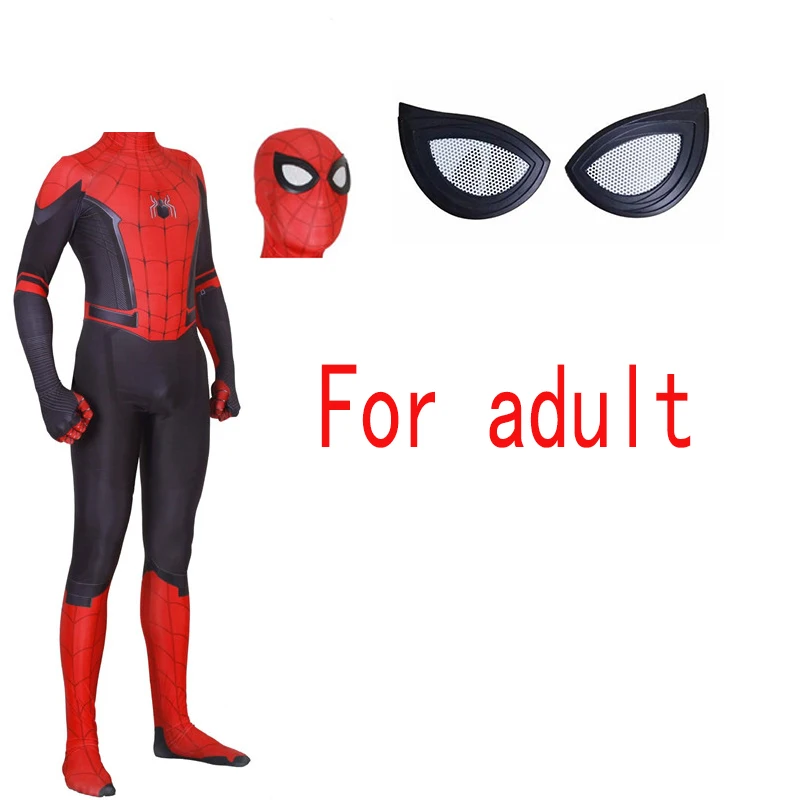 Mask separate adult Костюм паука человек вдали от дома Питер Паркерс косплей 3d принт паук супергерой боди костюм комбинезоны - Цвет: Mask separate adult