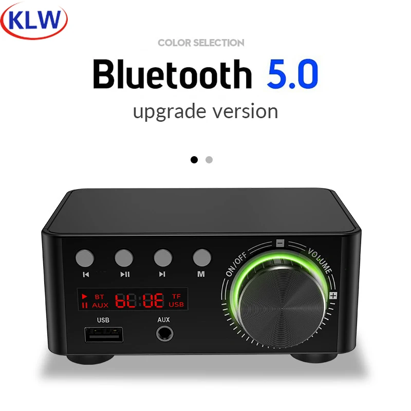 Цифровой усилитель мощности KLW HIFI Bluetooth 5.0 плата 50 Вт x2 стерео домашний кинотеатр