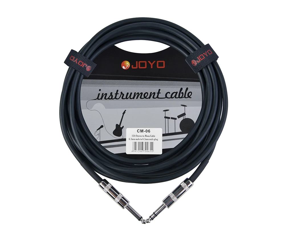 

JOYO CM-06 15ft 4.5m Shielded 6.3mm Stereo To Mono Metal Plug Audio Cable Guitar Keyboard