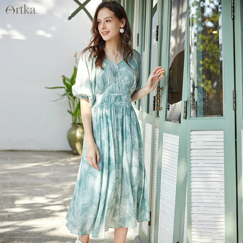 Женское шифоновое платье с бахромой ARTKA белое длинное винтажным французским