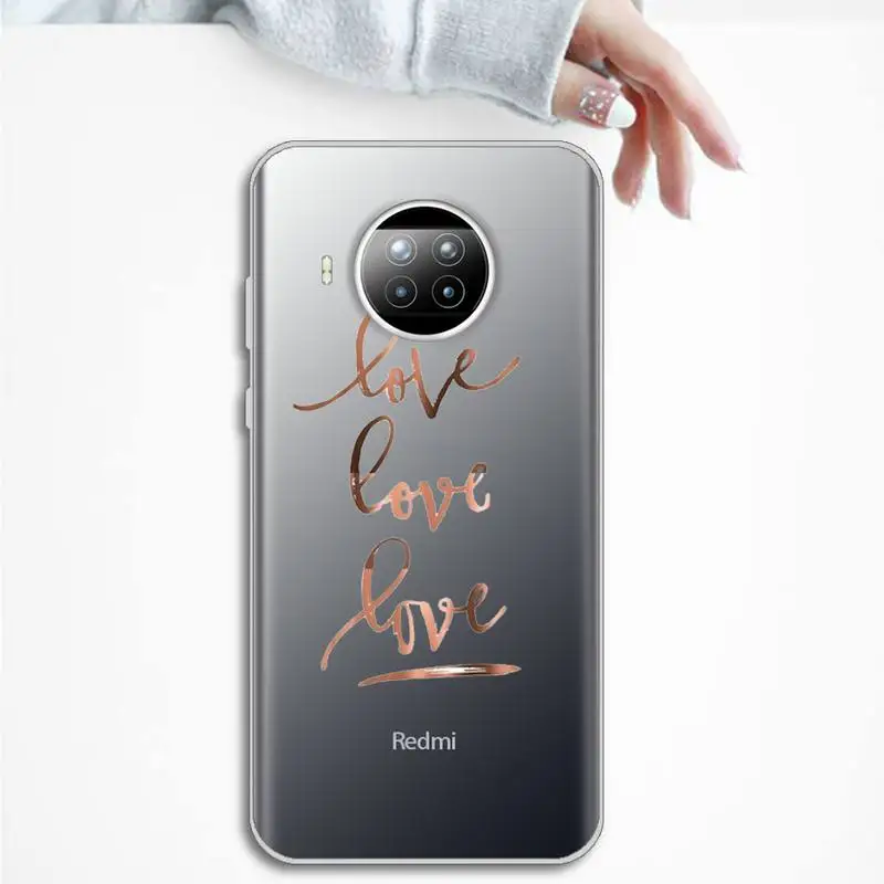 

gold Phone Case Transparent Clear for Xiaomi Redmi note 10 t 8 9 pro lite 11