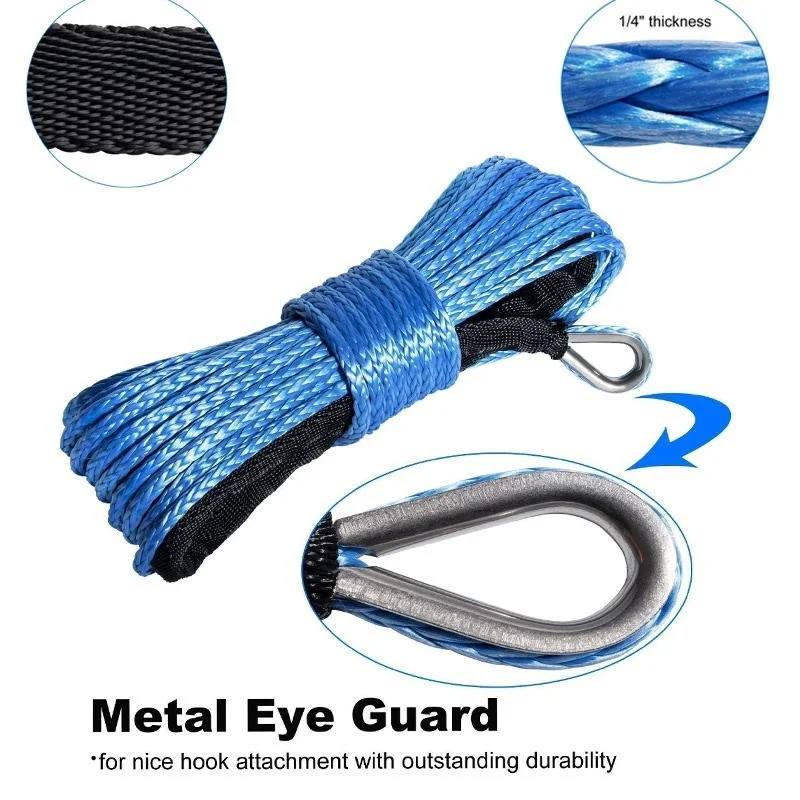 

15m Winch Rope String Line Cable With Sheath Synthetic Towing Rope Car Wash Maintenance String