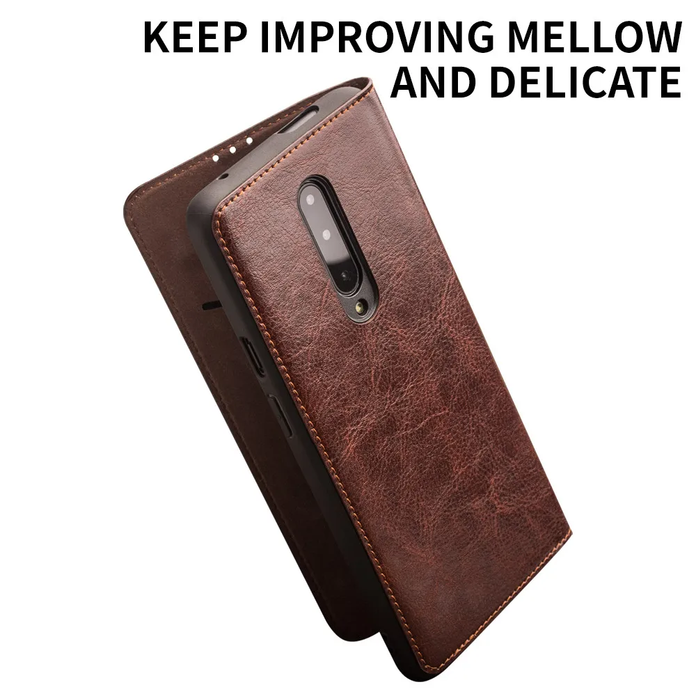 QIALINO Роскошный чехол из натуральной кожи для телефона OnePlus 7 6,41 дюймов бизнес стиль ручной работы чехол для OnePlus 7 Pro 6,67 дюймов