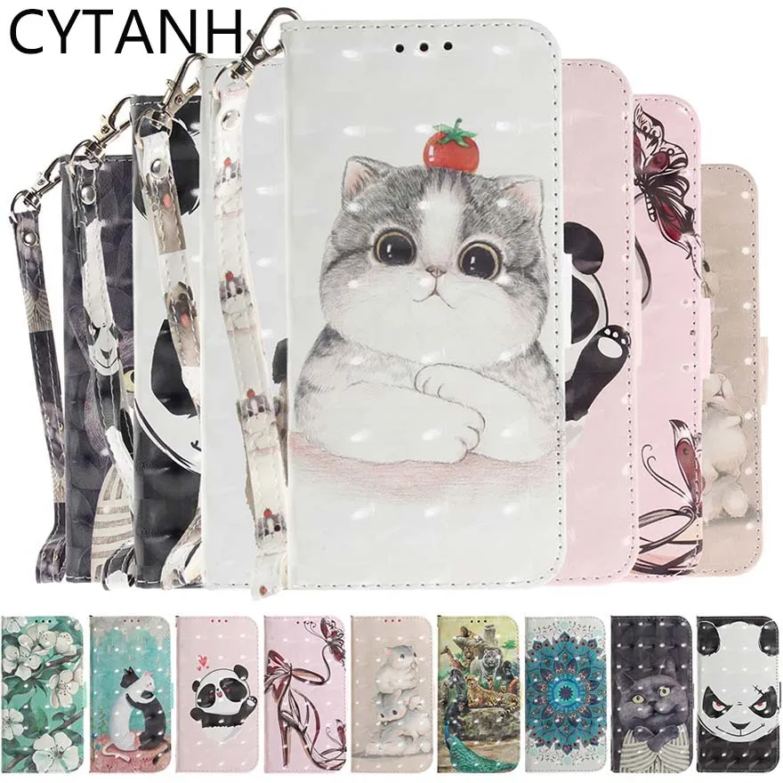 Чехол с 3D рисунком животных для Samsung Galaxy A21S A71 A51 A11 A41 A31 A01 A21 4G 5G M21 M31 M11 A81 кожаный