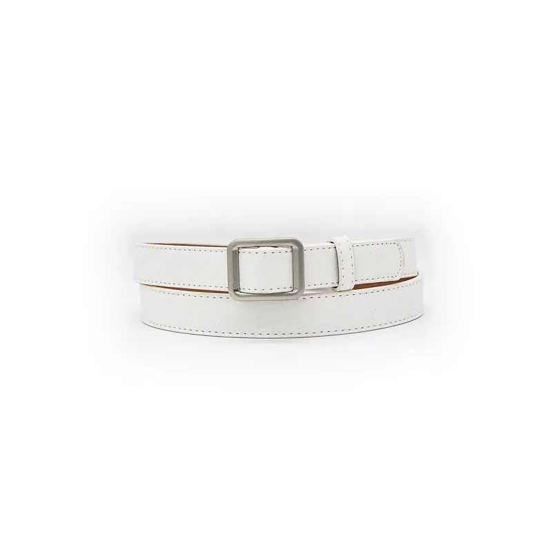 

Women Non-hole Square Buckle Belt Women Korean Casual Fashion Imitation Leather Solid Color Belt Waist Belt Belts for Jeans