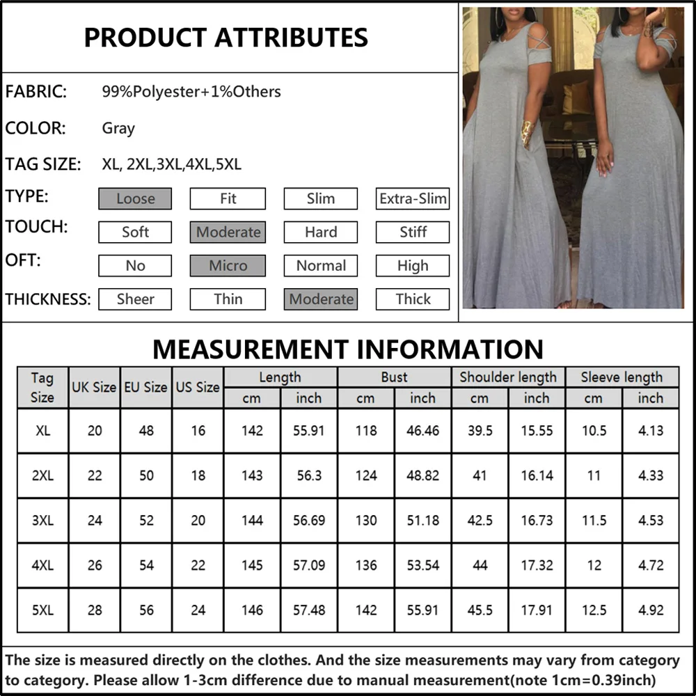 

5XL Plus Size Loose Casual Ladies Dresses with Pocket Women Summer Short Sleeve Solid Hollow Out Maxi Dresses Female Dress D30