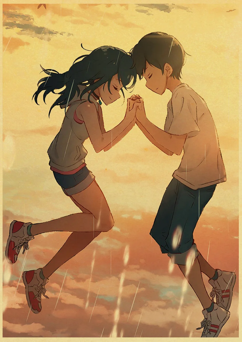 E171 Makoto Shinkai фильм выветривание с вами Ретро плакаты японский унисекс Декор крафт-бумага Детская Спальня Декор - Color: E171