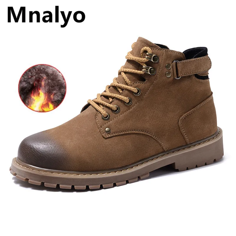 

Men's Snow Boots Retro Style Men's Boots Plush Warm Men's Winter Boots Outdoor Men's Ankle Boots Classic Fashion Winter Shoes