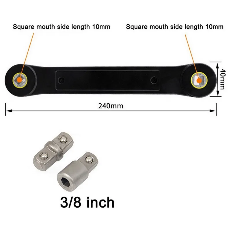 

Universal Extension Wrench 3/8-inch Wrench Adapter Extension Handle Household Car Repair Tool Manual Combination Tool Spare Part