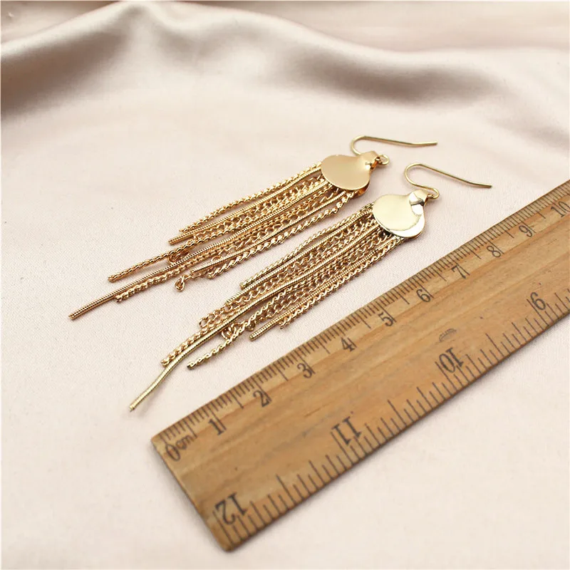 

New European and American Ins earring metal tassel personality trend atmospheric eardrop