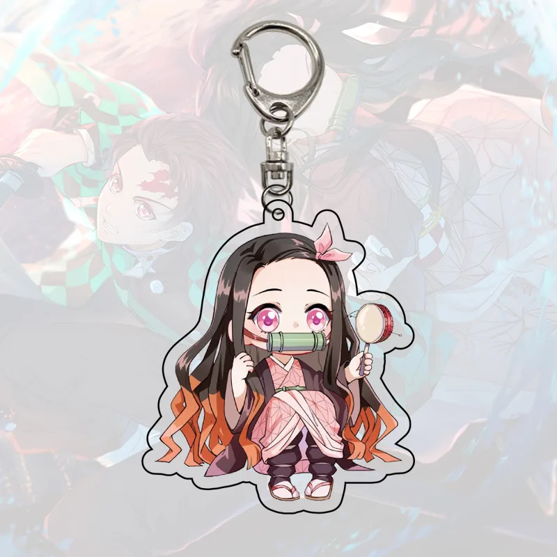 Аниме Demon Slayer брелки японский мультфильм рисунок акриловая сумка Подвески