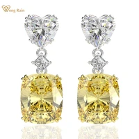 wong rain luxury 925 sterling silver heart created moissanite gemstone white gold drop dangle earrings fine jewelry wholesale