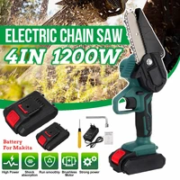 4 inch cordless electric saw pruning chainsaw garden tree logging saw with 2pcs battery for makiita 18v battery eu plug