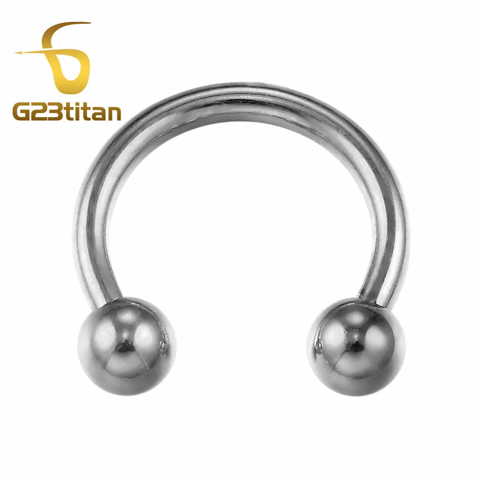 Circular Barbells 10 шт. в партии G23 титановые округлые микроштанги Bananabells губная серьга ювелирные украшения для пирсинга кольца оптом - Окраска металла: Circular Barbells