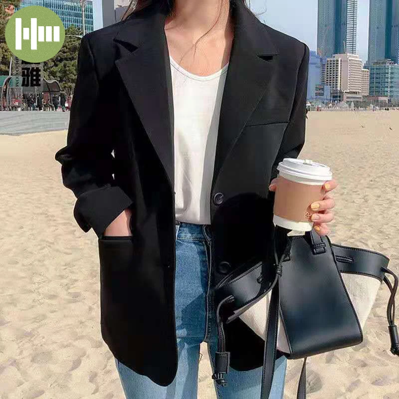 

Women Fashion Single Breasted Blazers Coat Vintage Long Sleeve Pockets Office Lady Jacket Outerwear Chic Slim Suit Blazer Female
