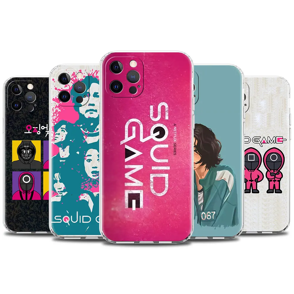 

Hot Squid Game Claer TPU Phone Case For Xiaomi Poco X3Pro X3 NFC M3 F3 GT F2 F1 X2 F2 Mi 11 Note 10 10T 9 SE Cover Coque Shell