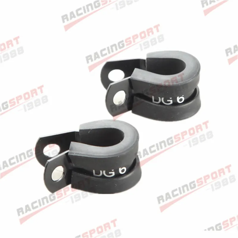 

2PCS Aluminum Rubber Cushioned Clamp ID 9.5mm AN 4 Vacuum Hose Black