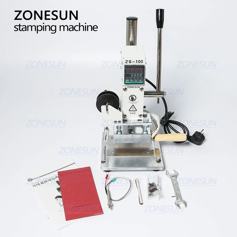 ZONESUN ZS 100A Пользовательский логотип машина для горячего тиснения фольгой ручная