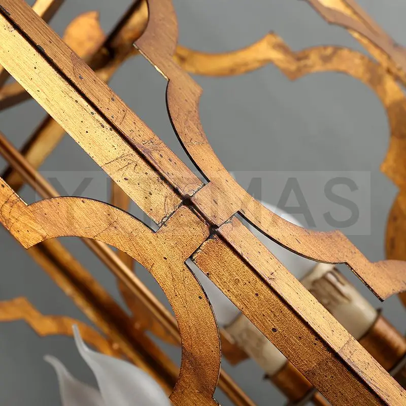 Винтажный подвесной светильник в стиле ретро антикварная Золотая лампа с