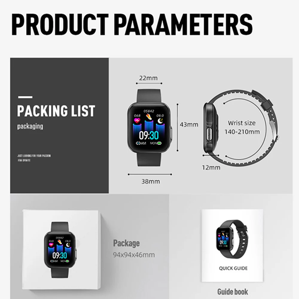 

GT2 Bluetooth Smart Watch ECG PPG SPO2 BP Blood Oxygen Smart Watch 1.54 Inch Full Touch Screen Smartwatches For ANDROID iOS