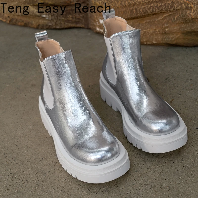 

Новинка 2021 года; Ботинки «Челси»; Женские повседневные ботильоны; Зимняя обувь на массивном каблуке; Ботильоны на платформе; Ботинки на не с...