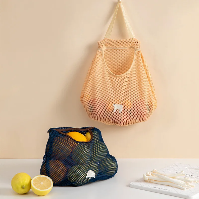 

Kitchen Fruit And Vegetable Storage Bag Suspended Portable Groceries Storage Preservation of Food Materials In Shopper Bags