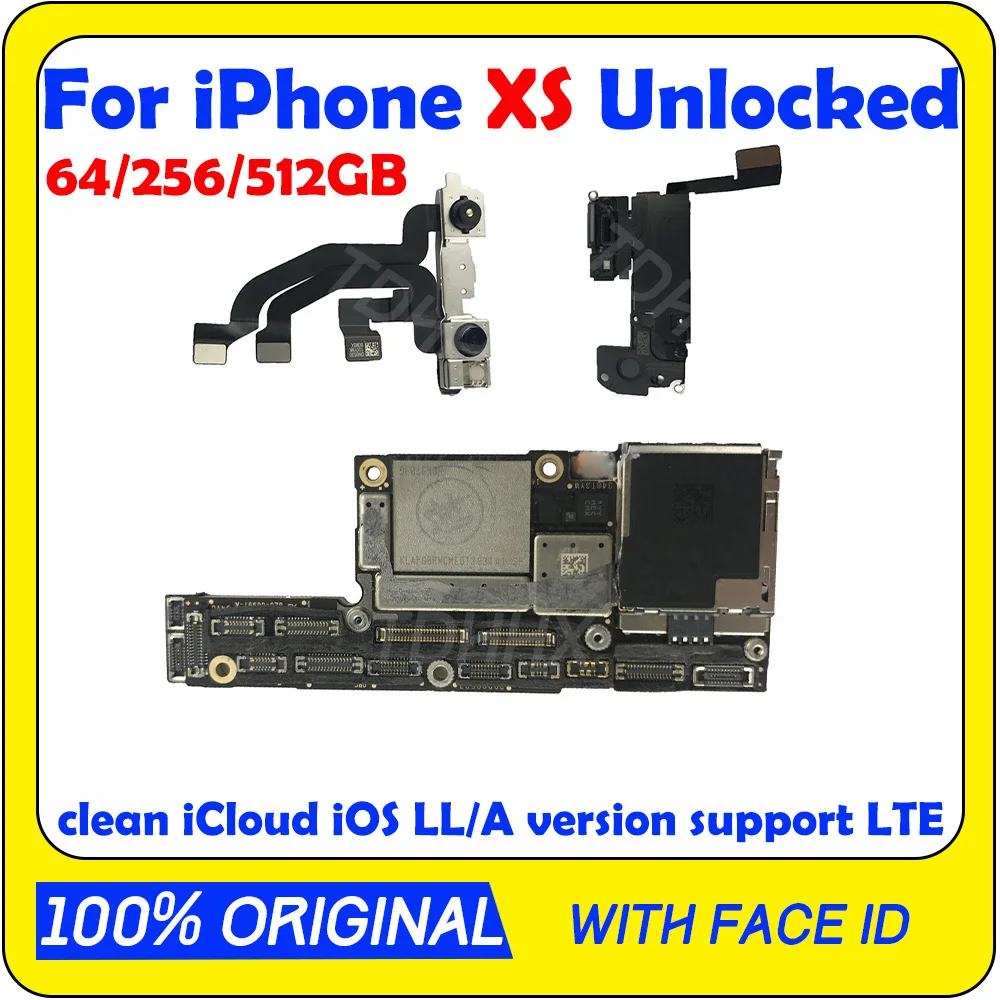 Материнская плата для iPhone XS 64/256/512gb разблокирована iCloud оригинальная полная
