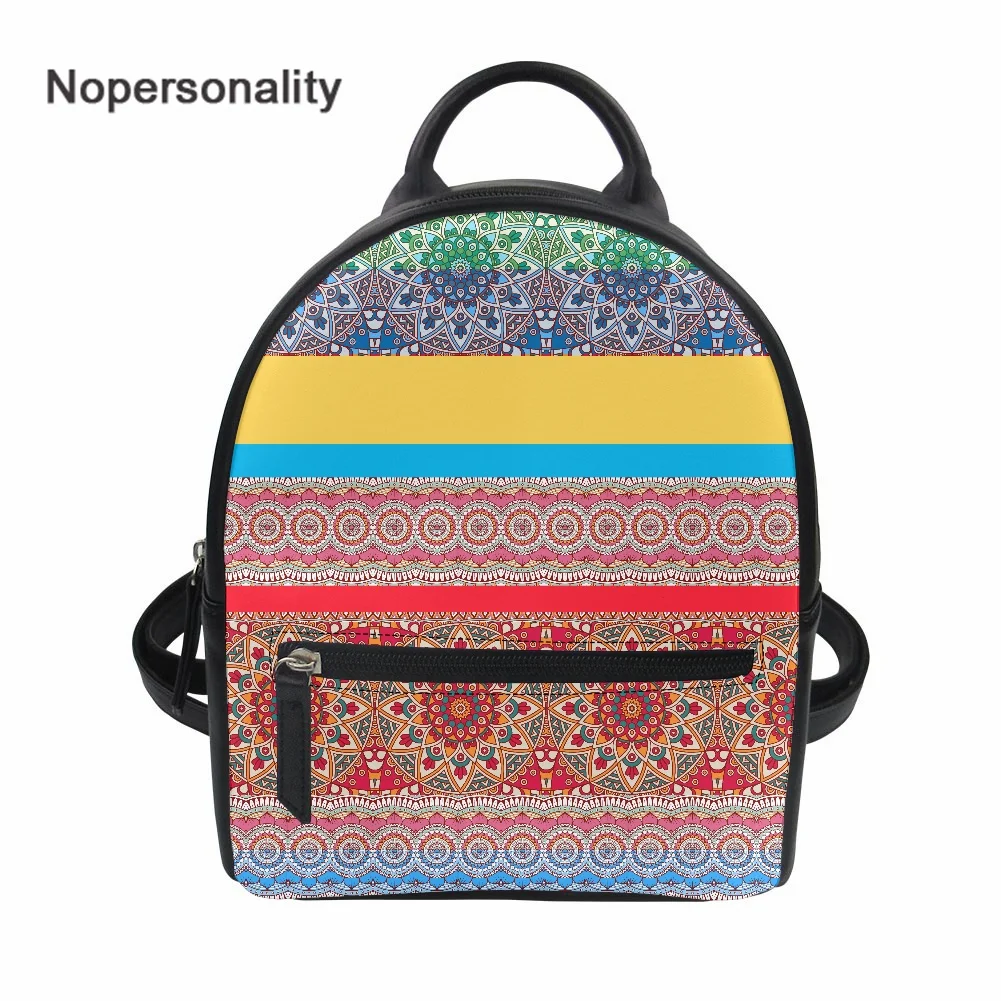 

Nopersonality Colorful Backpack Polynesia Ethnic Tribe Design Female Leisure Shoulder Bag Small Leather Bag for Woman Daily