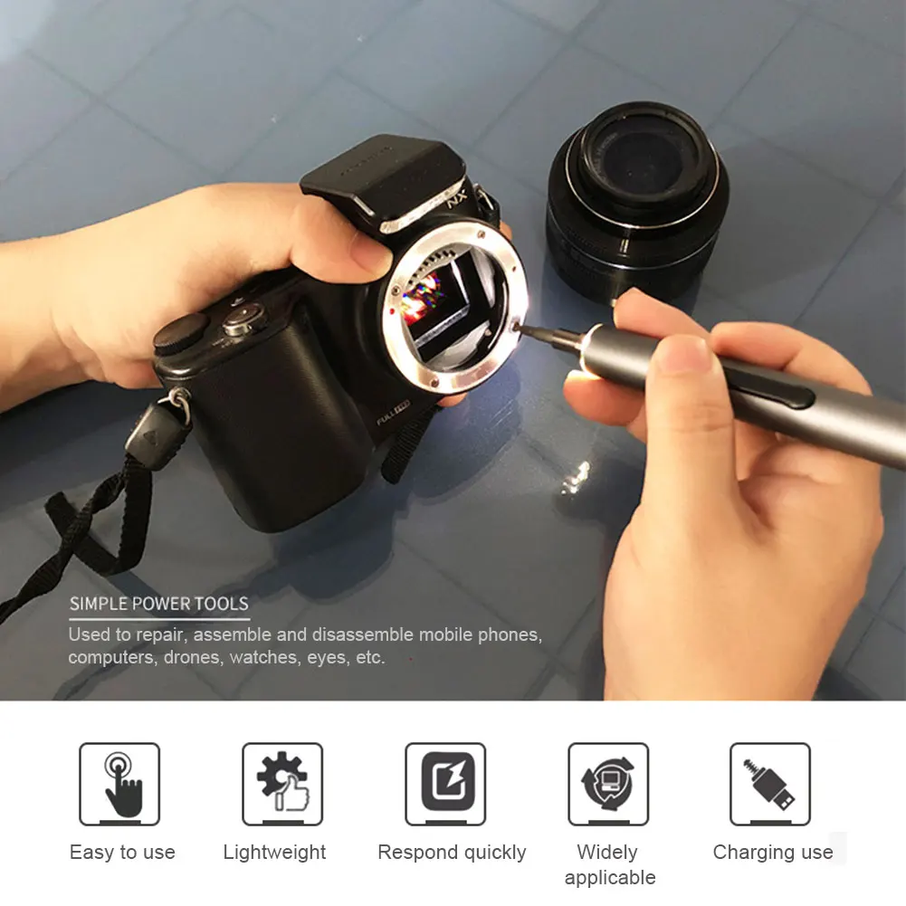 

20/55pcs Electric Screwdriver Driver Bit Rechargeable Cordless Power Screw Driver with LED Light Lithium Battery Repair Tool Kit